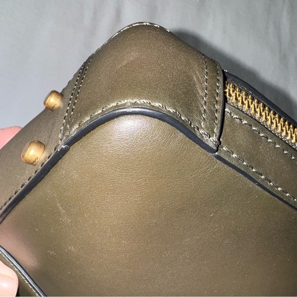 COACH Metropolitan Slim Briefcase Olive Green Glovetanned Leather Unisex EUC - Picture 13 of 16